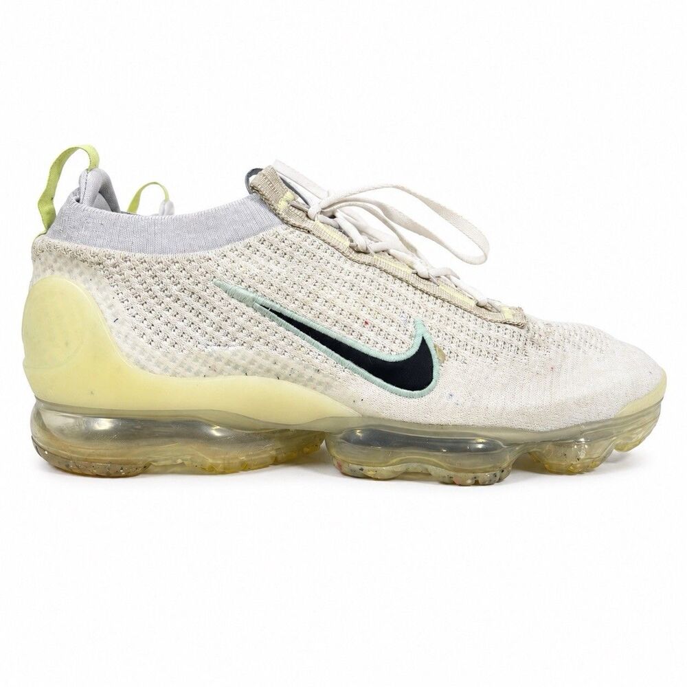 Nike Air VaporMax 2021 Flyknit Mens 12.5 White Black DH4084-100 Running Shoes